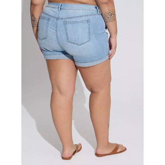 Torrid Denim Shorts Vintage Stretch Mid Rise Blue Distressed - Picture 2 of 11